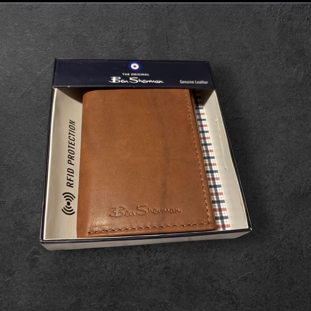 Ben Sherman Tan Leather Card Holder - Thumbnail 6