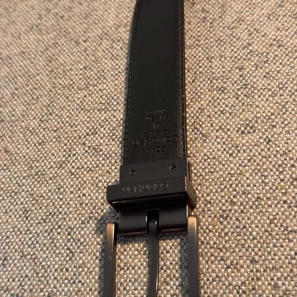 Calvin Klein Black and Brown Logo Belt - Thumbnail 5