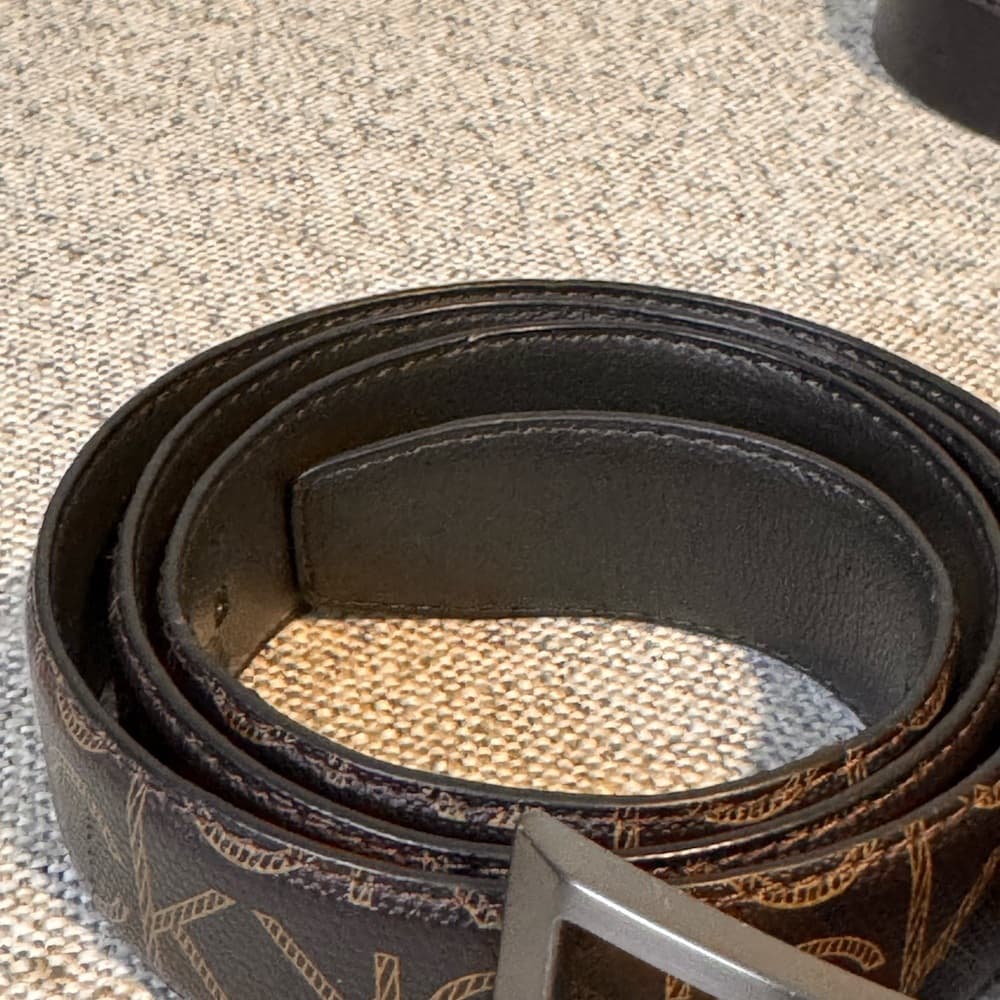Calvin Klein Black and Brown Logo Belt - Thumbnail 3
