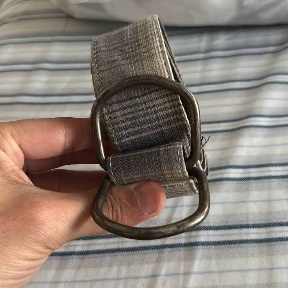 Men's‎ Gray Plaid Belt - Thumbnail 2