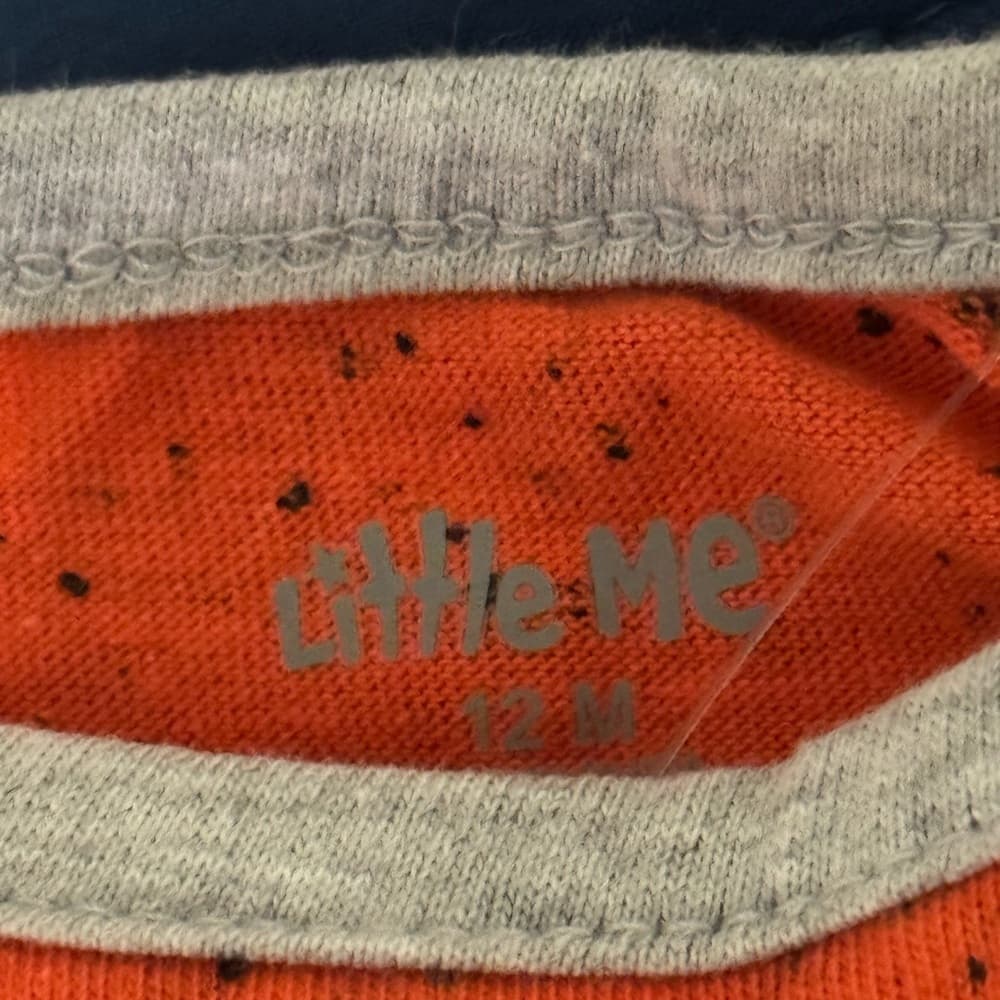 Little Me Orange and Blue Long‎ Sleeve Tee - Thumbnail 3