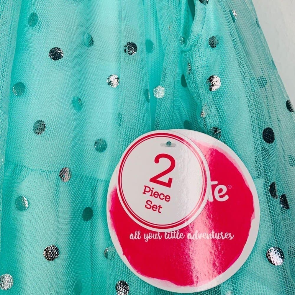 Nannette Girl’s Set Blue Dress+ Pants - Thumbnail 5