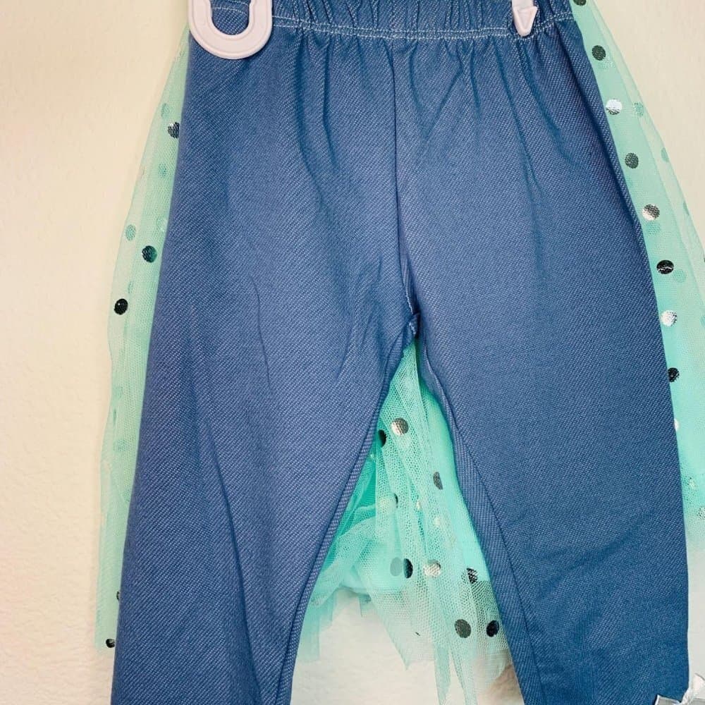 Nannette Girl’s Set Blue Dress+ Pants - Thumbnail 3