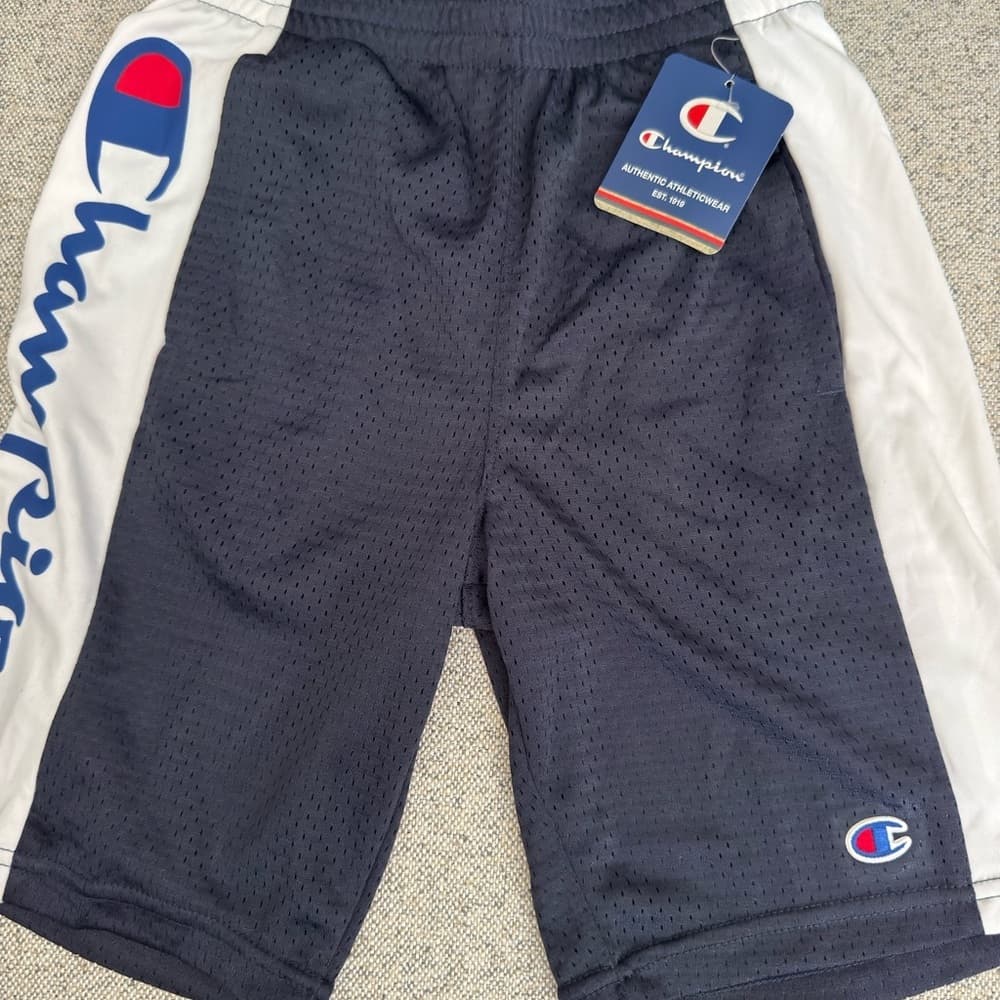 Champion Dark‎ Blue and White Mesh Shorts