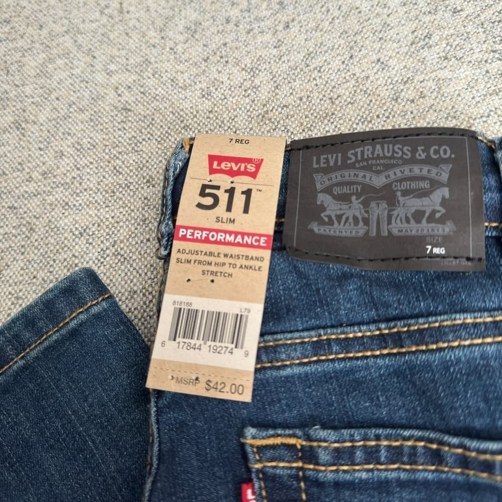 Levi's Blue Slim Jeans Classic Denim Style - Thumbnail 4