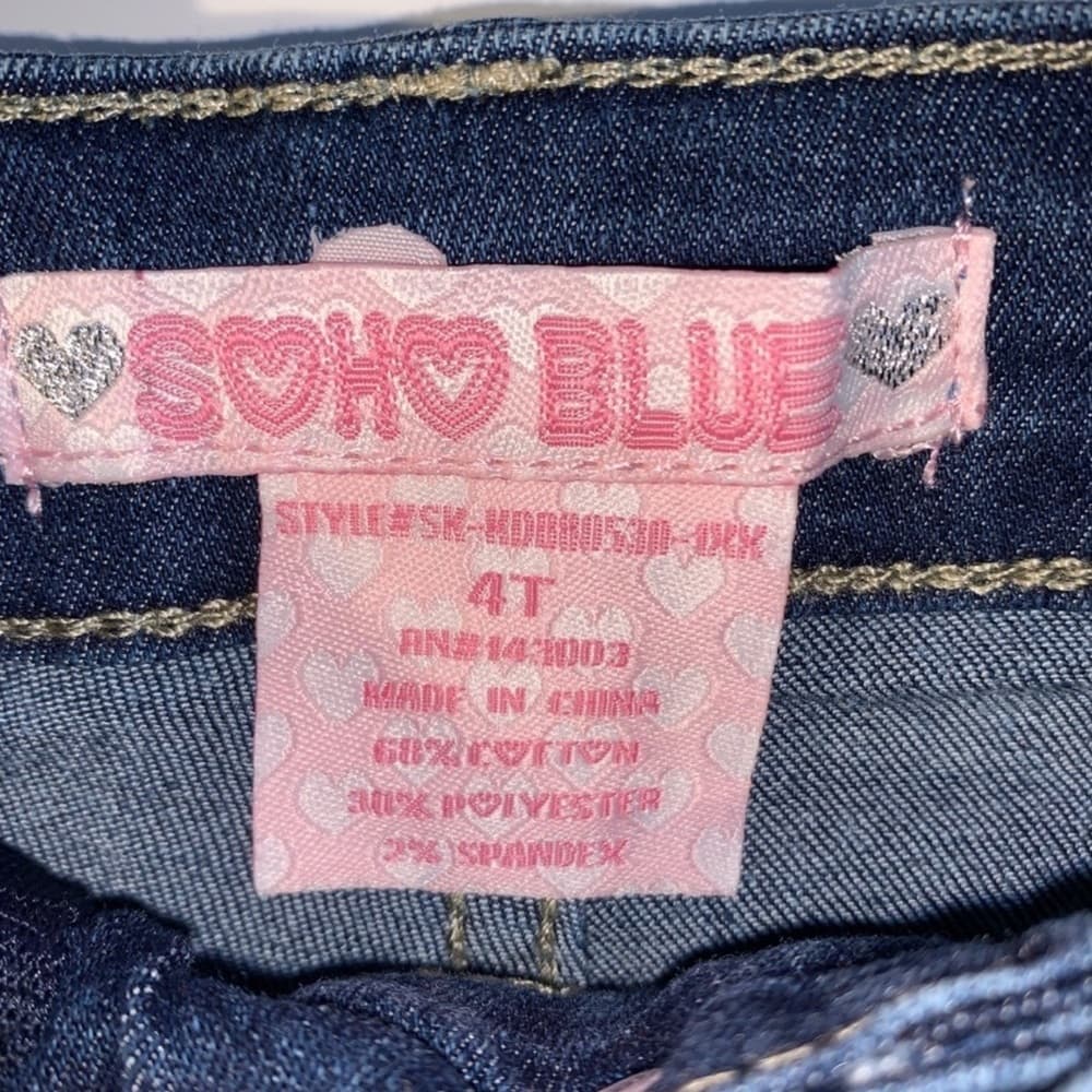 Blue and Pink Jeans with Cat Design - Thumbnail 4