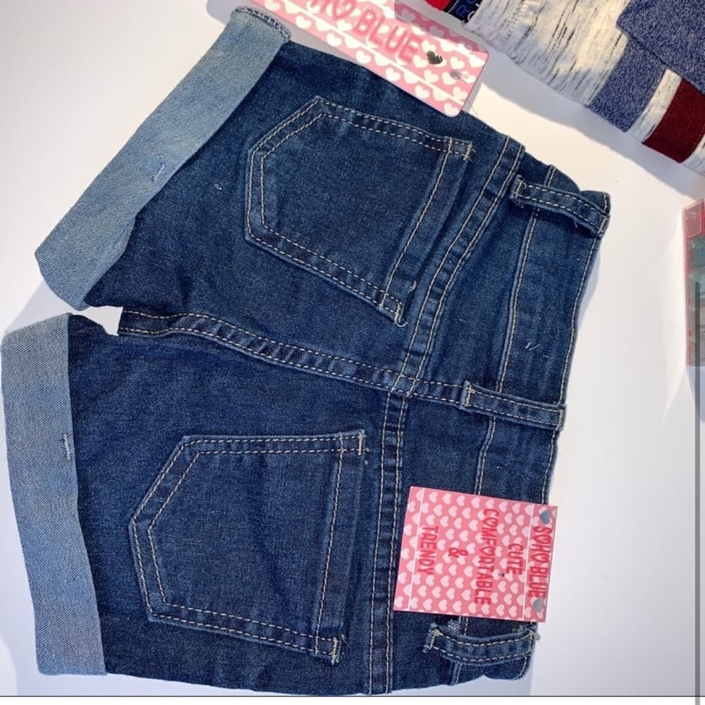 Blue and Pink Jeans with Cat Design - Thumbnail 3