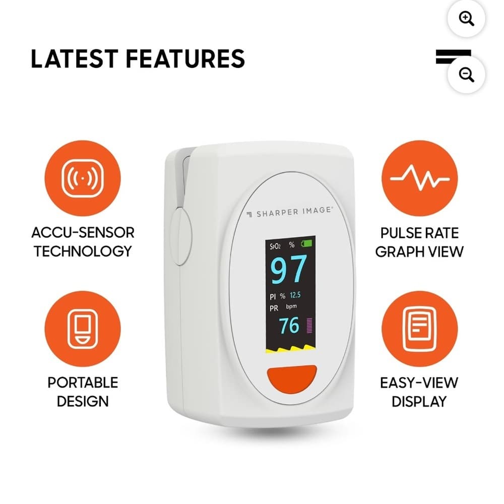 Sharper Image White Digital Oximeter - Thumbnail 2