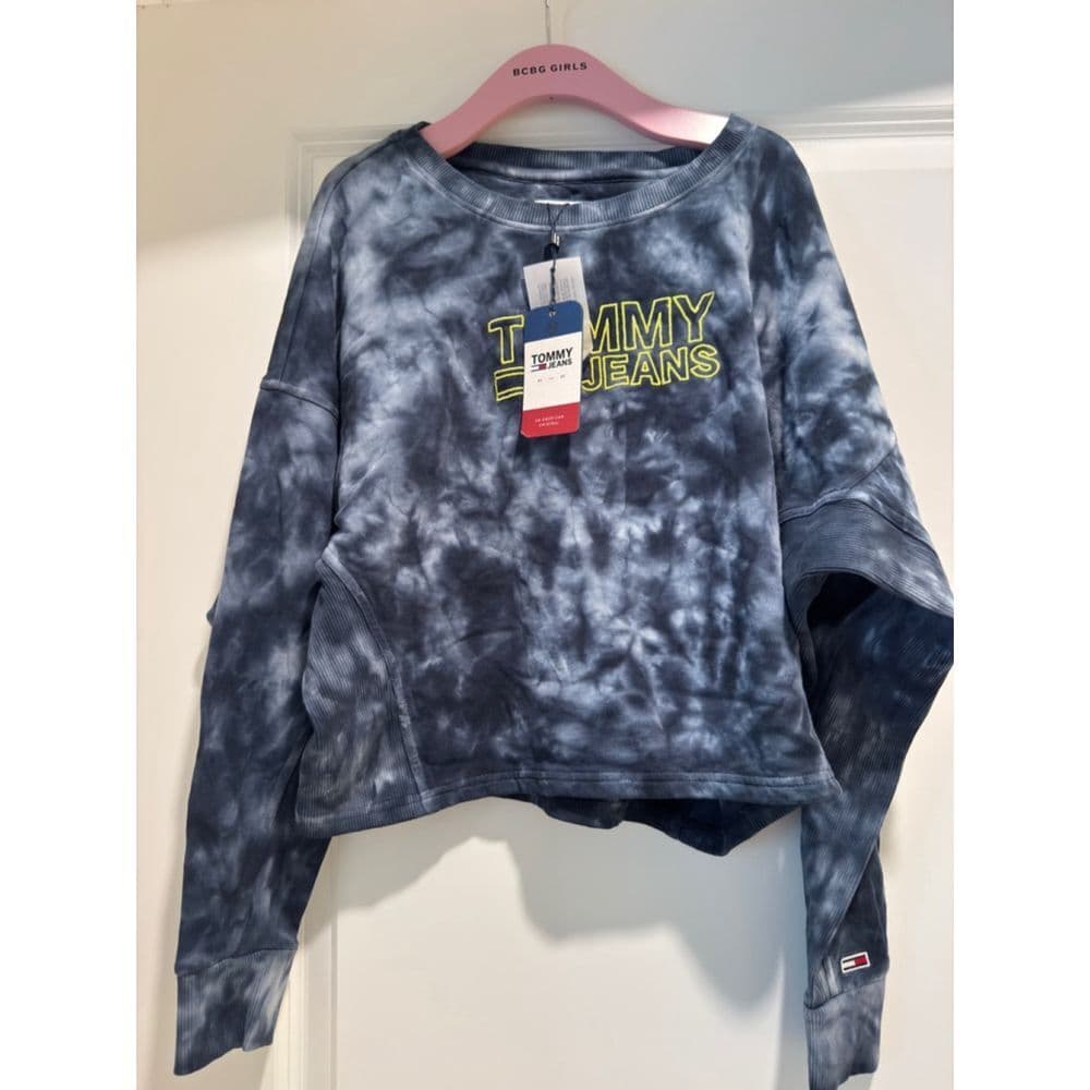 Girls Tommy Jeans Sweatshirt XS Blue Tie Dye