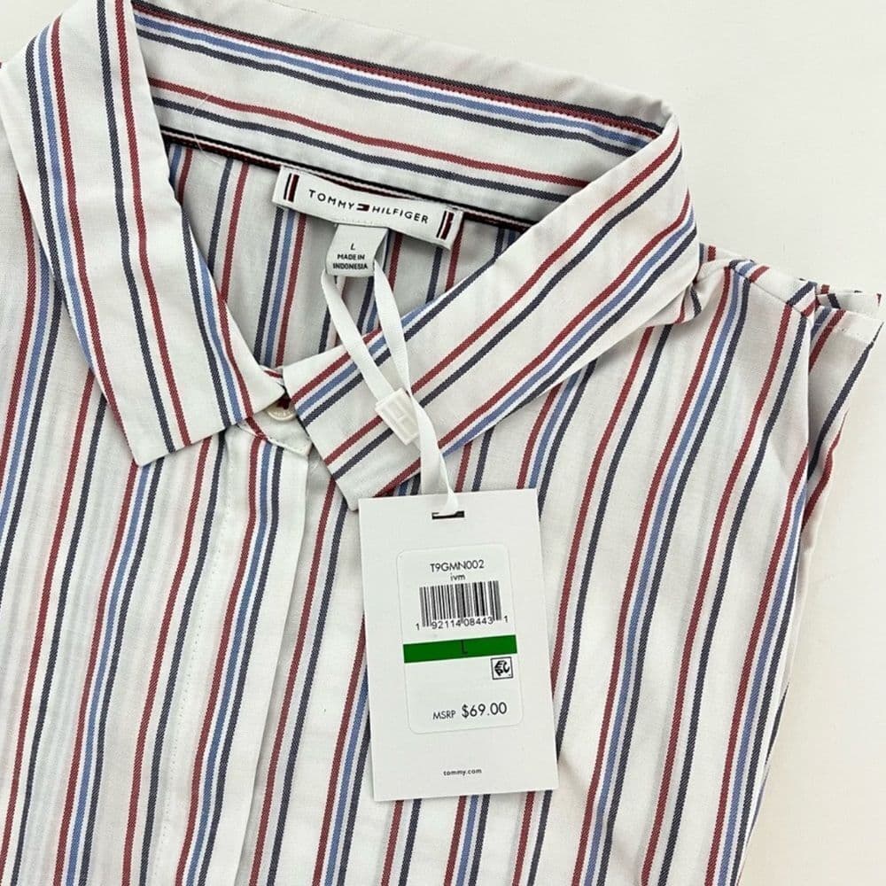 Tommy Hilfiger Red and Blue Striped Blouse - Thumbnail 4