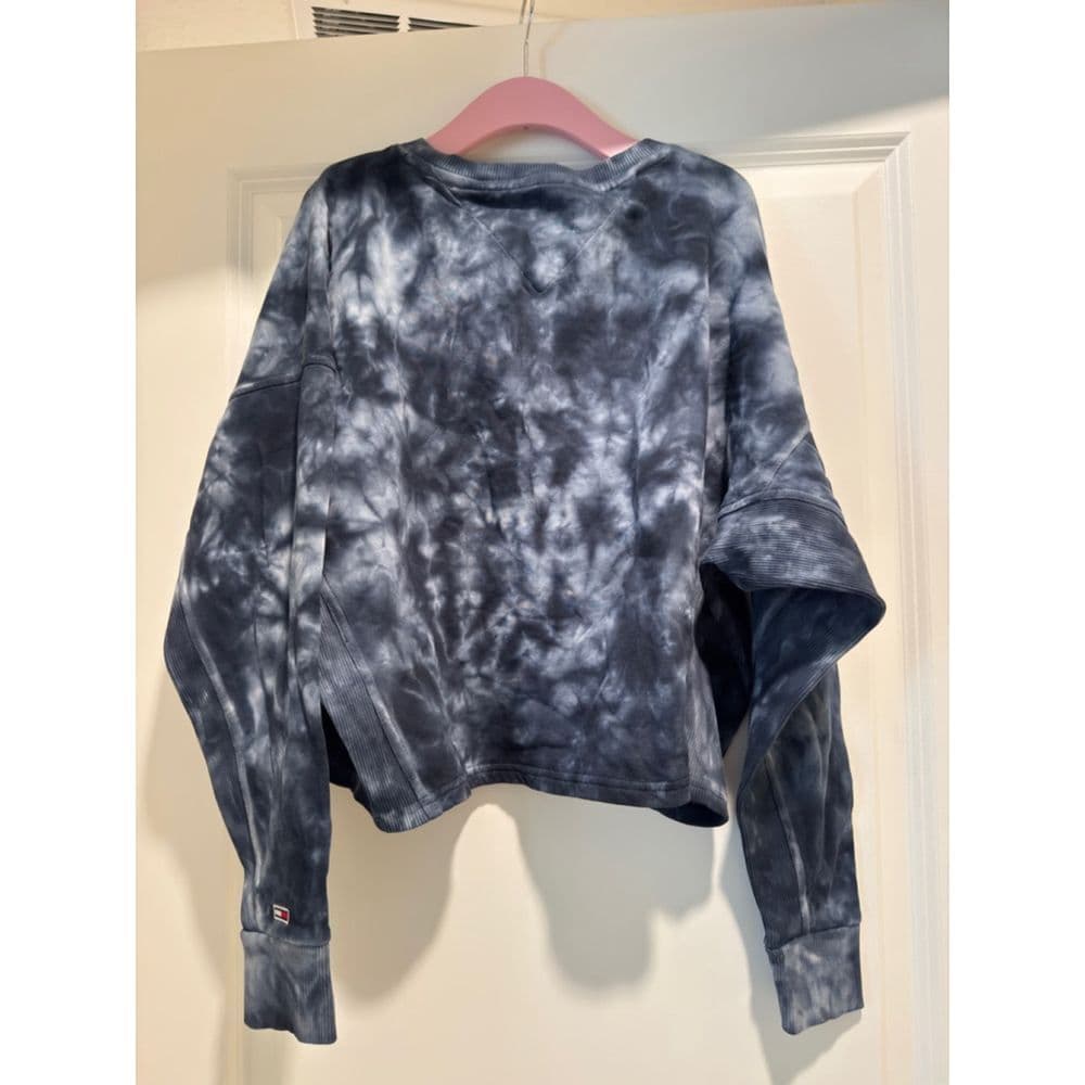 Girls Tommy Jeans Sweatshirt XS Blue Tie Dye - Thumbnail 4