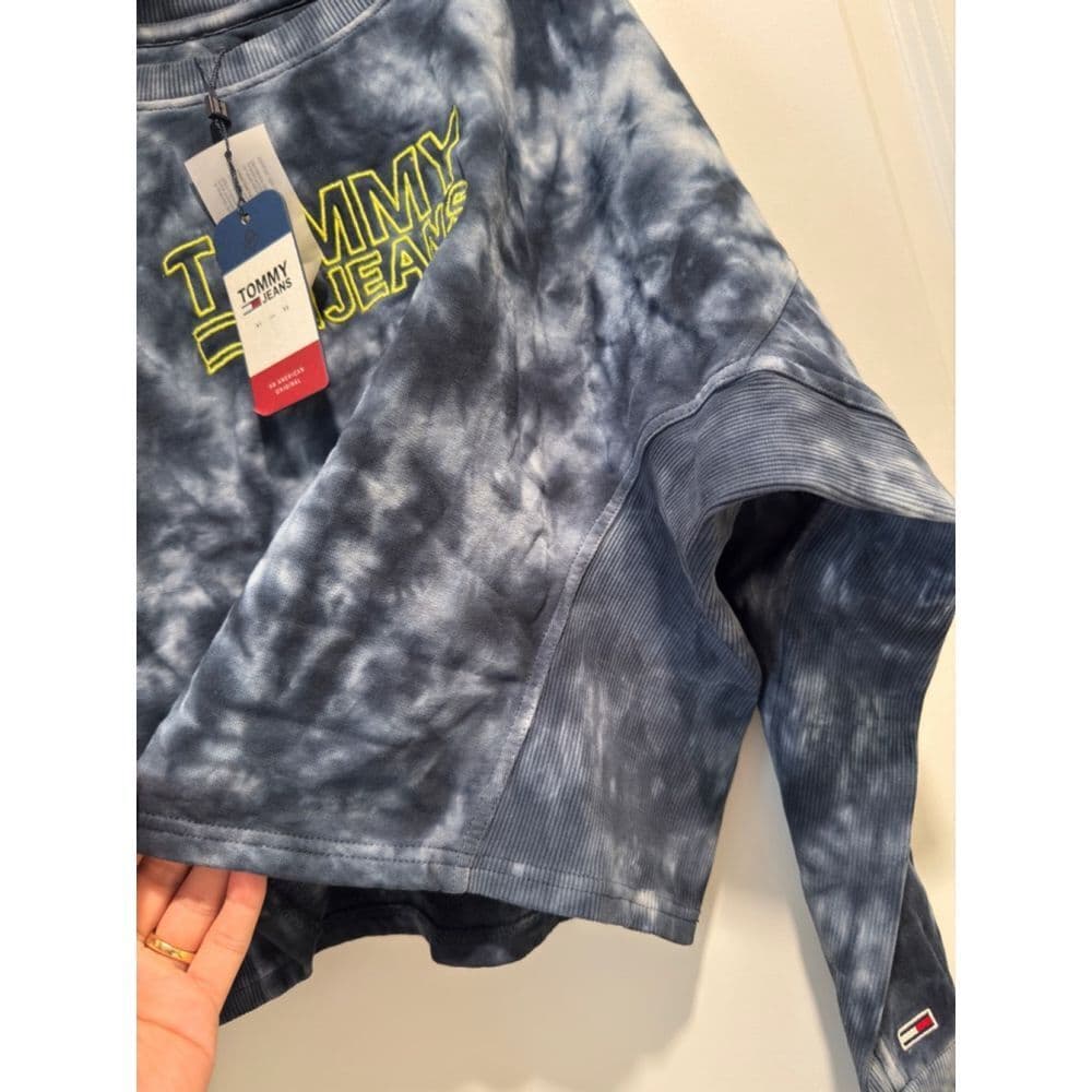 Girls Tommy Jeans Sweatshirt XS Blue Tie Dye - Thumbnail 7