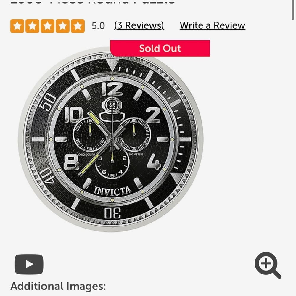 Invicta Black and Silver Watch Face Puzzle - Thumbnail 2