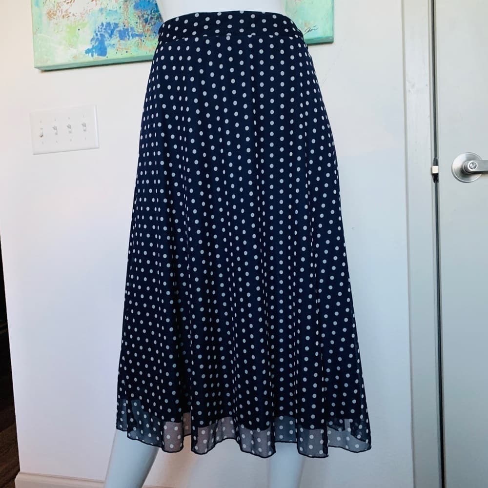 Women’s blue polka dot skirt L - Thumbnail 2