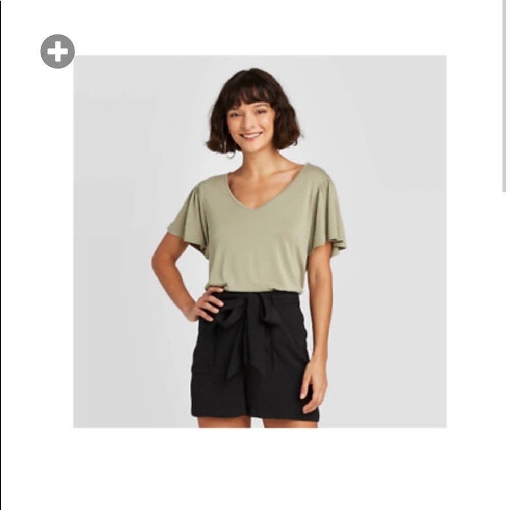 Womens New Day Short Sleeve v-neck Blouse - Thumbnail 2