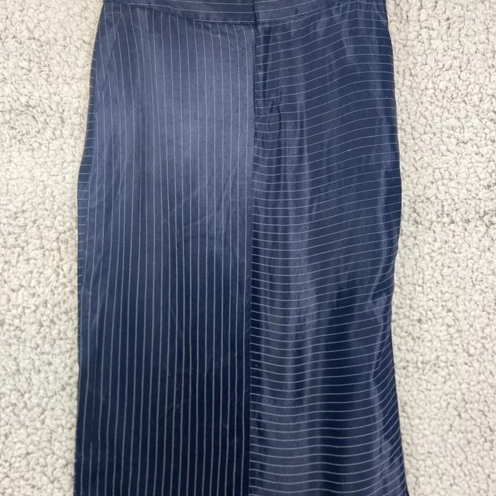 Banana Republic Blue Ribbed Pencil Midi Skirt - Thumbnail 2