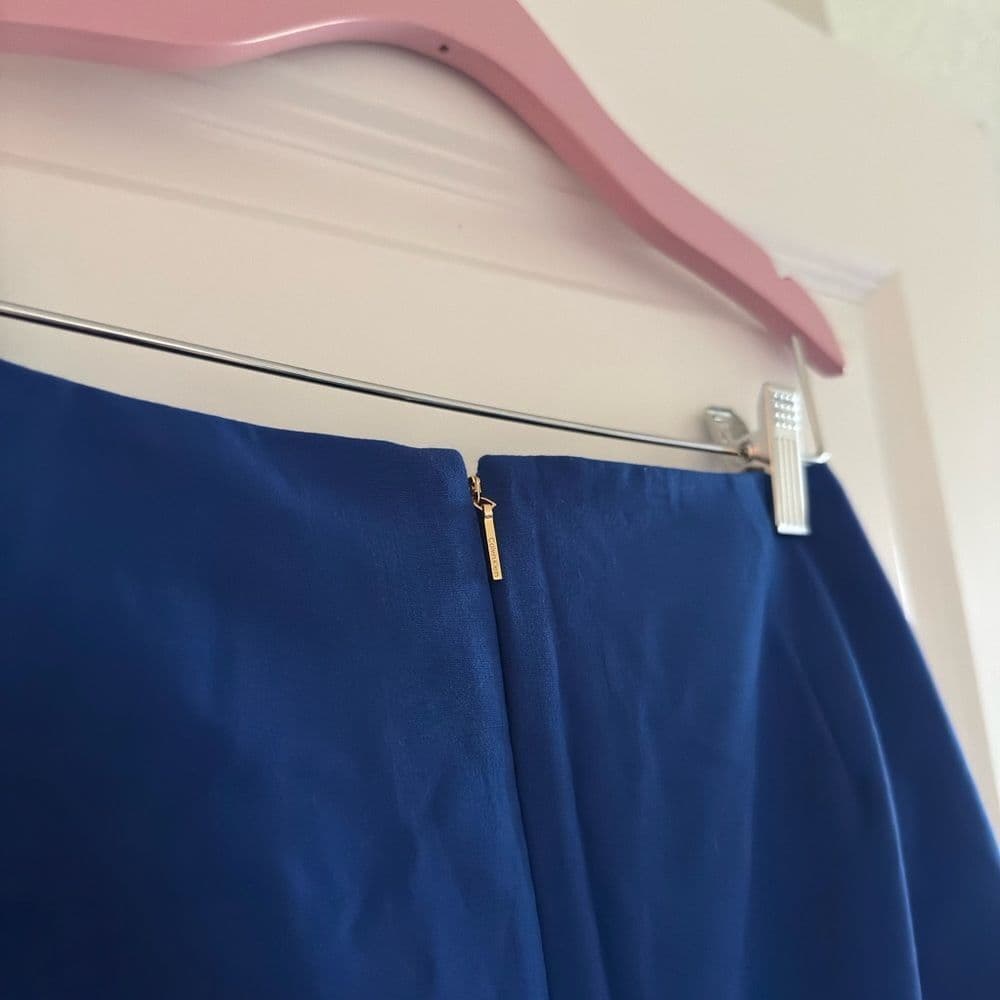 Calvin Klein Blue Asymmetrical A-Line Skirt - Thumbnail 7