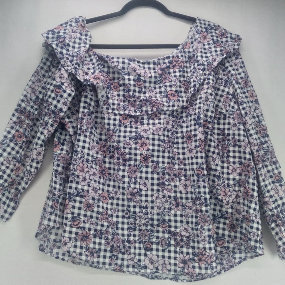 Floral‎ Checkered Women's Top
