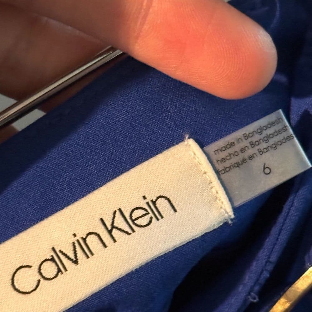 Calvin Klein Blue Asymmetrical A-Line Skirt - Thumbnail 8