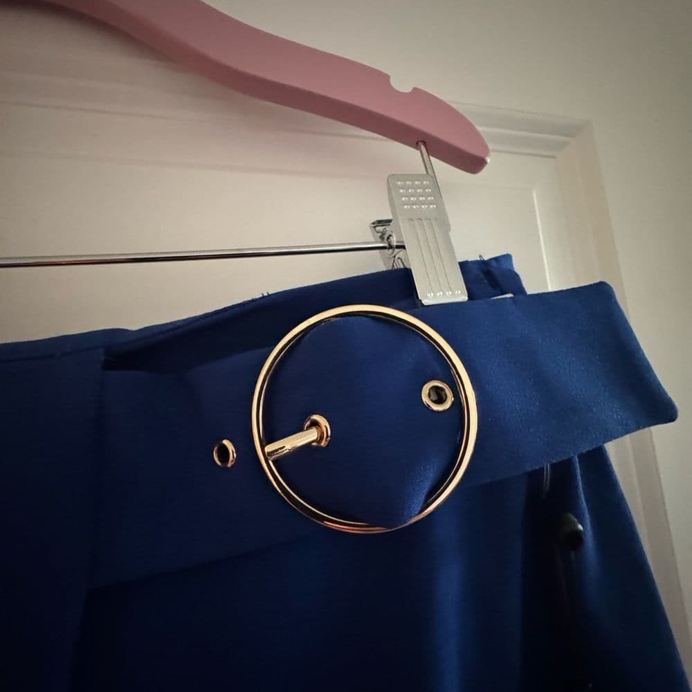 Calvin Klein Blue Asymmetrical A-Line Skirt - Thumbnail 4