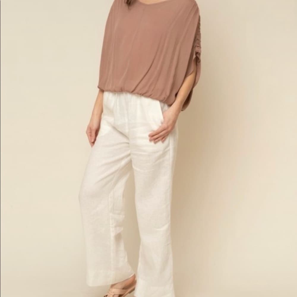 Sale‎ 💜Women's Rosewood Shirred Top - Thumbnail 3
