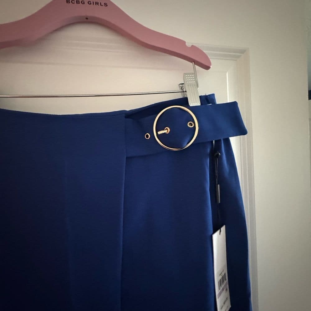 Calvin Klein Blue Asymmetrical A-Line Skirt - Thumbnail 2