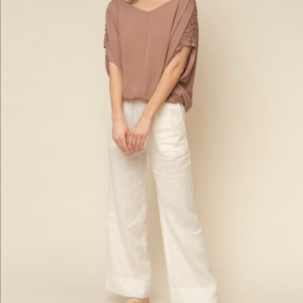 Sale‎ 💜Women's Rosewood Shirred Top - Thumbnail 6
