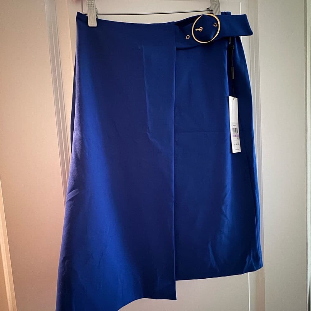 Calvin Klein Blue Asymmetrical A-Line Skirt