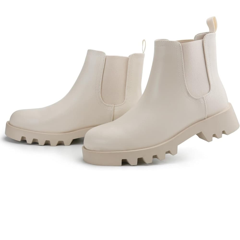 Women's Cream Ankle Boots‎ - Thumbnail 5