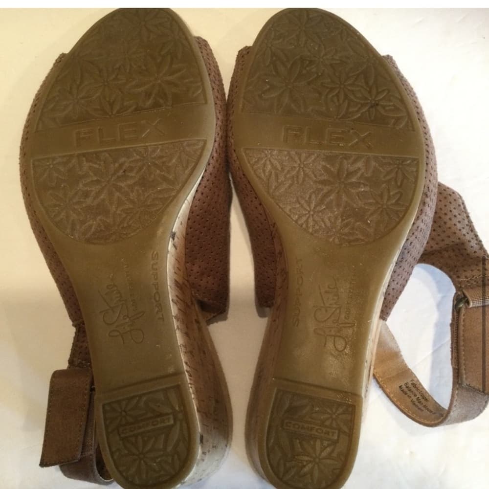 Life Stride Brown Wedge Sandals‎ - Thumbnail 5