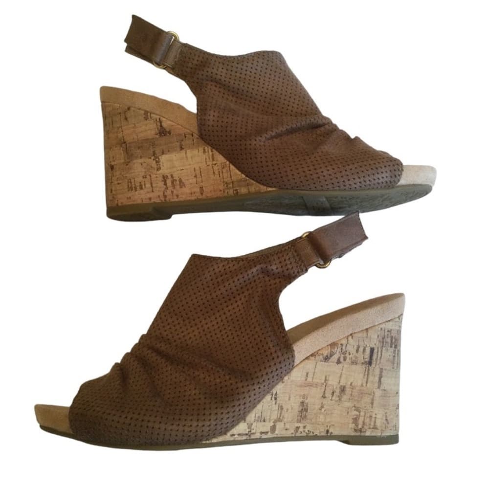 Life Stride Brown Wedge Sandals‎ - Thumbnail 3