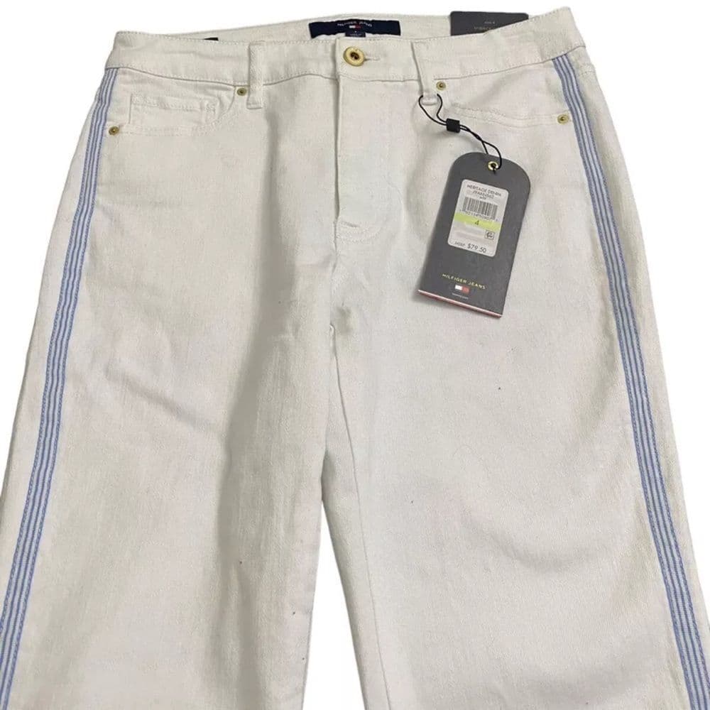 Tommy Hilfiger White Pants with Blue Accents - Thumbnail 4