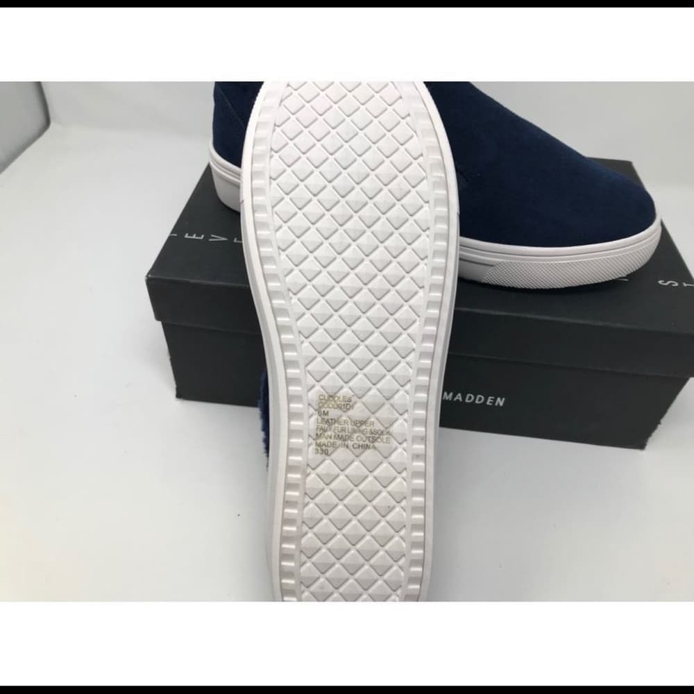 Steven‎ Madden Cuddles Navy Suede - Thumbnail 6