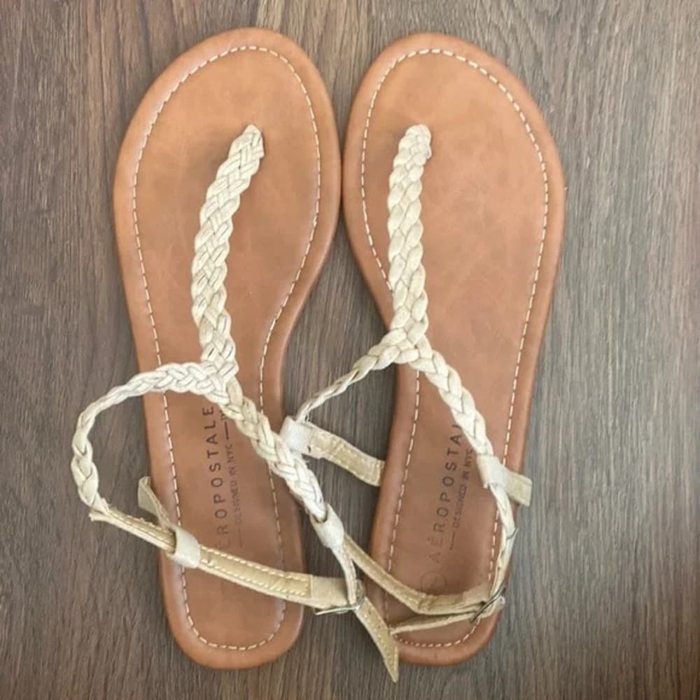 Aeropostale‎ Tan Braided Sandals for Casual Summer