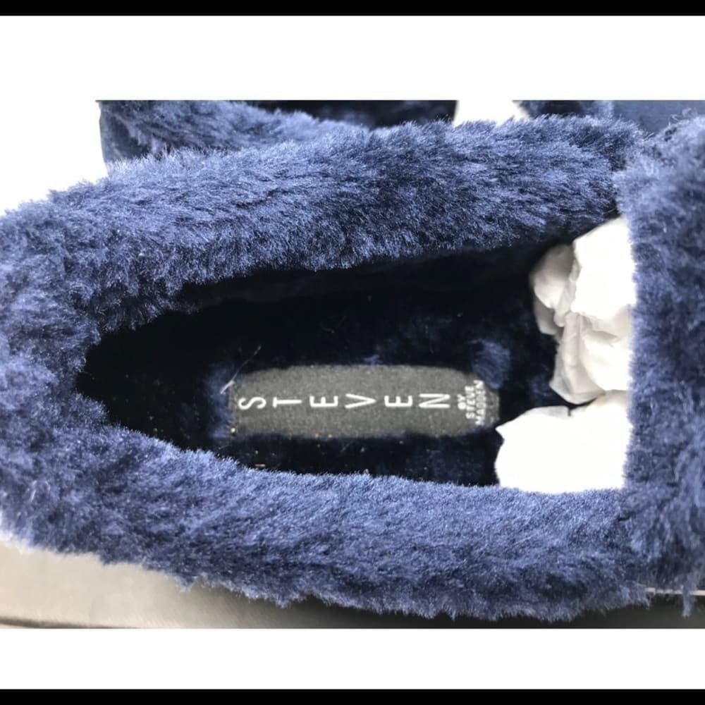 Steven‎ Madden Cuddles Navy Suede - Thumbnail 4