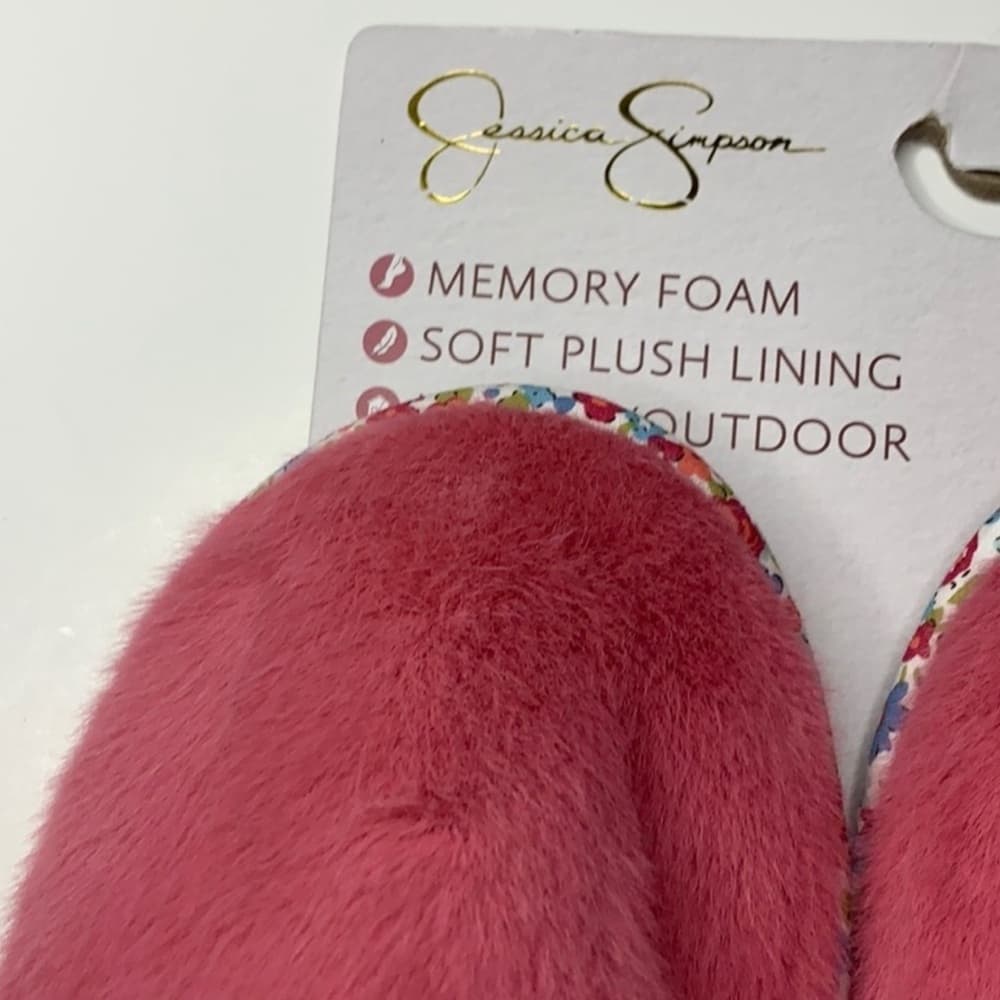 Jessica Simpson Plush Pink Slippers - Thumbnail 2