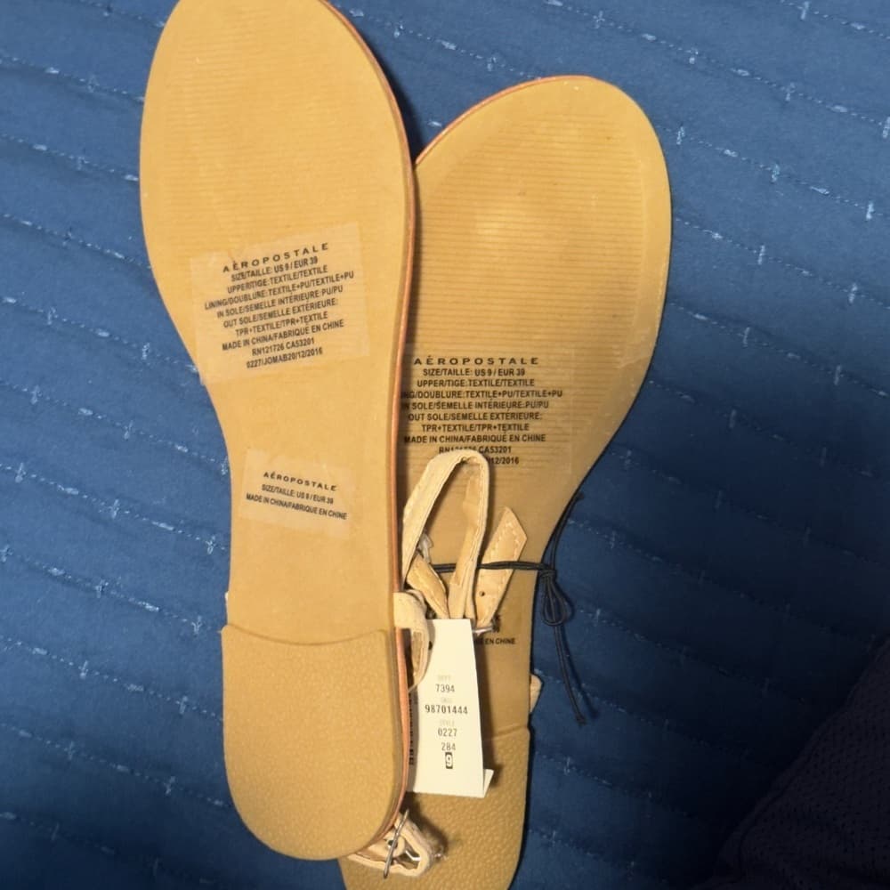 Aeropostale‎ Tan Braided Sandals for Casual Summer - Thumbnail 4