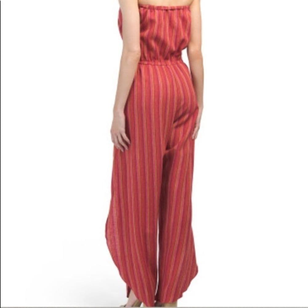 Anthropologie DREW Emerson Red Strapless Jumpsuit