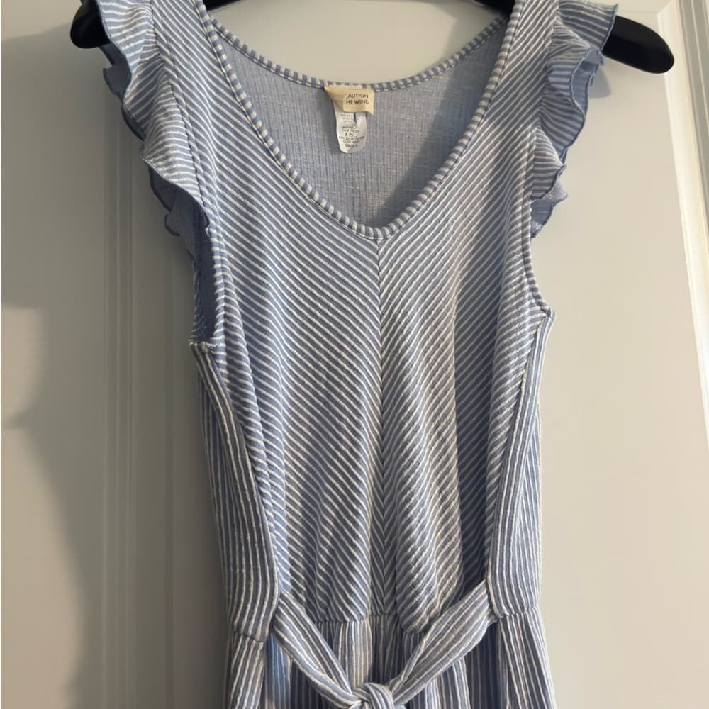 Caution To The Wind Blue and White Striped Dress