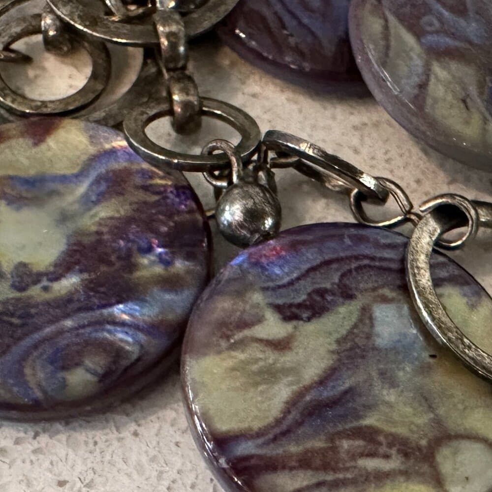 Vintage Green and Purple Beaded Necklace - Thumbnail 4