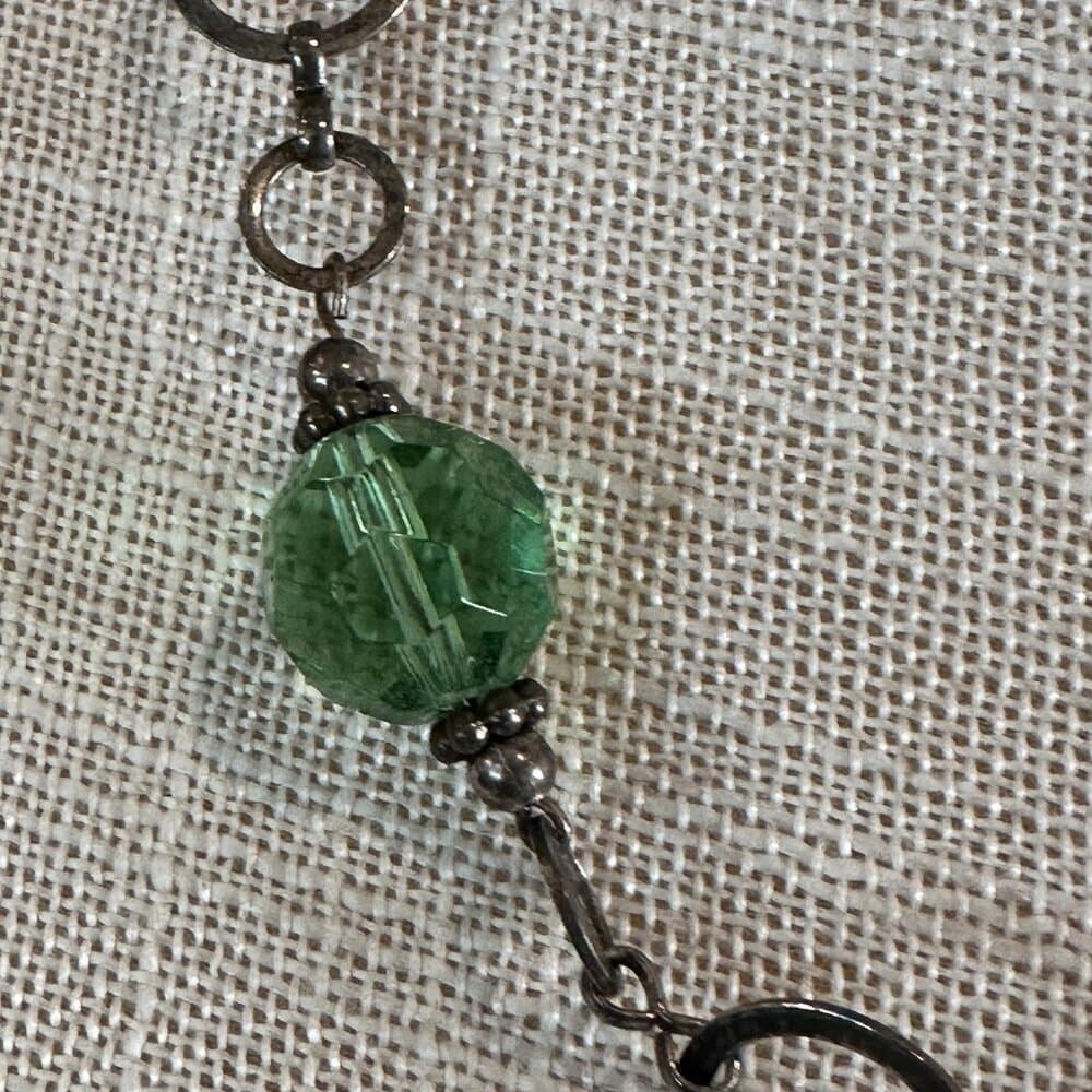 Vintage Green and Purple Beaded Necklace - Thumbnail 9