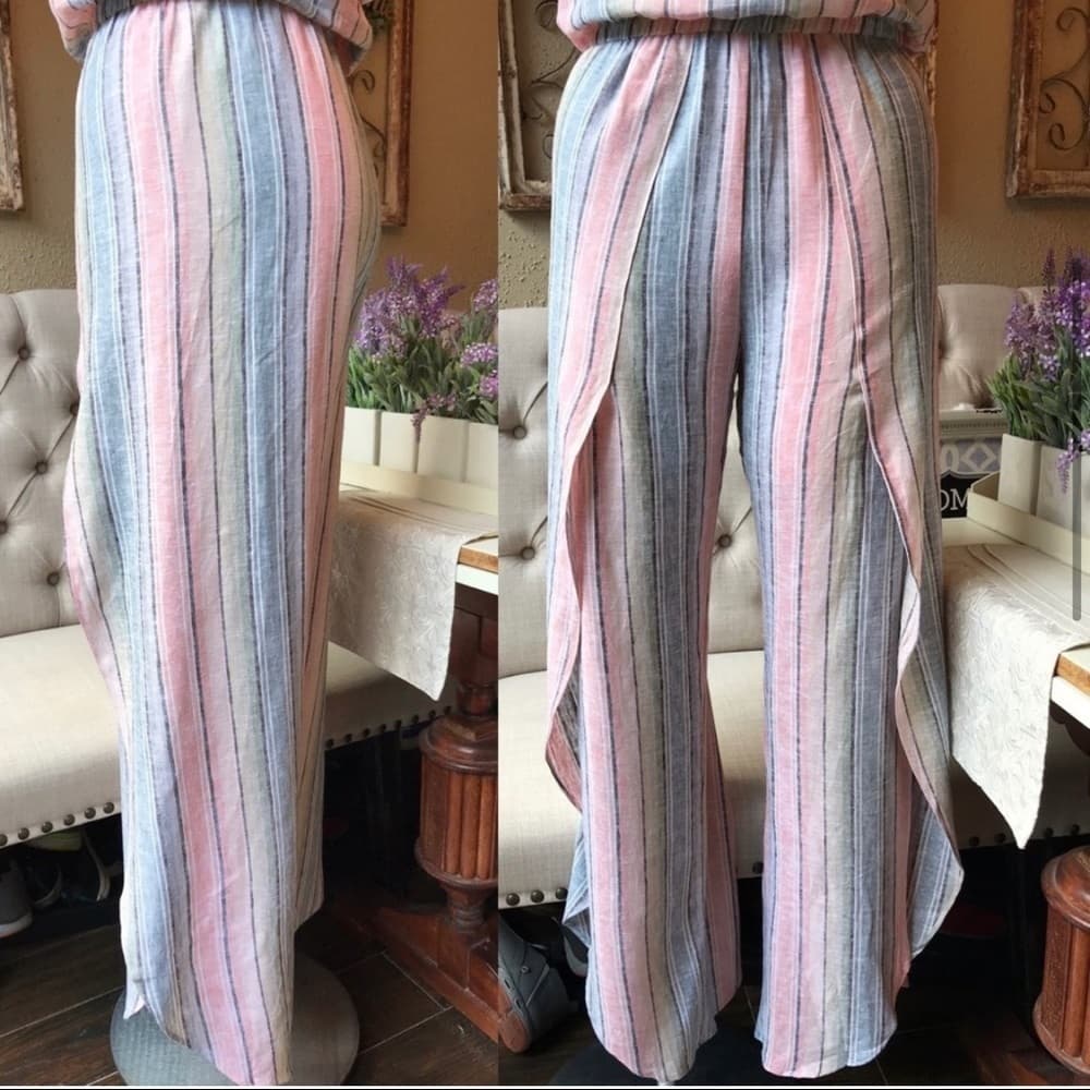 Drew Strapless Pastel Rainbow Pink Jumpsuit - Thumbnail 2