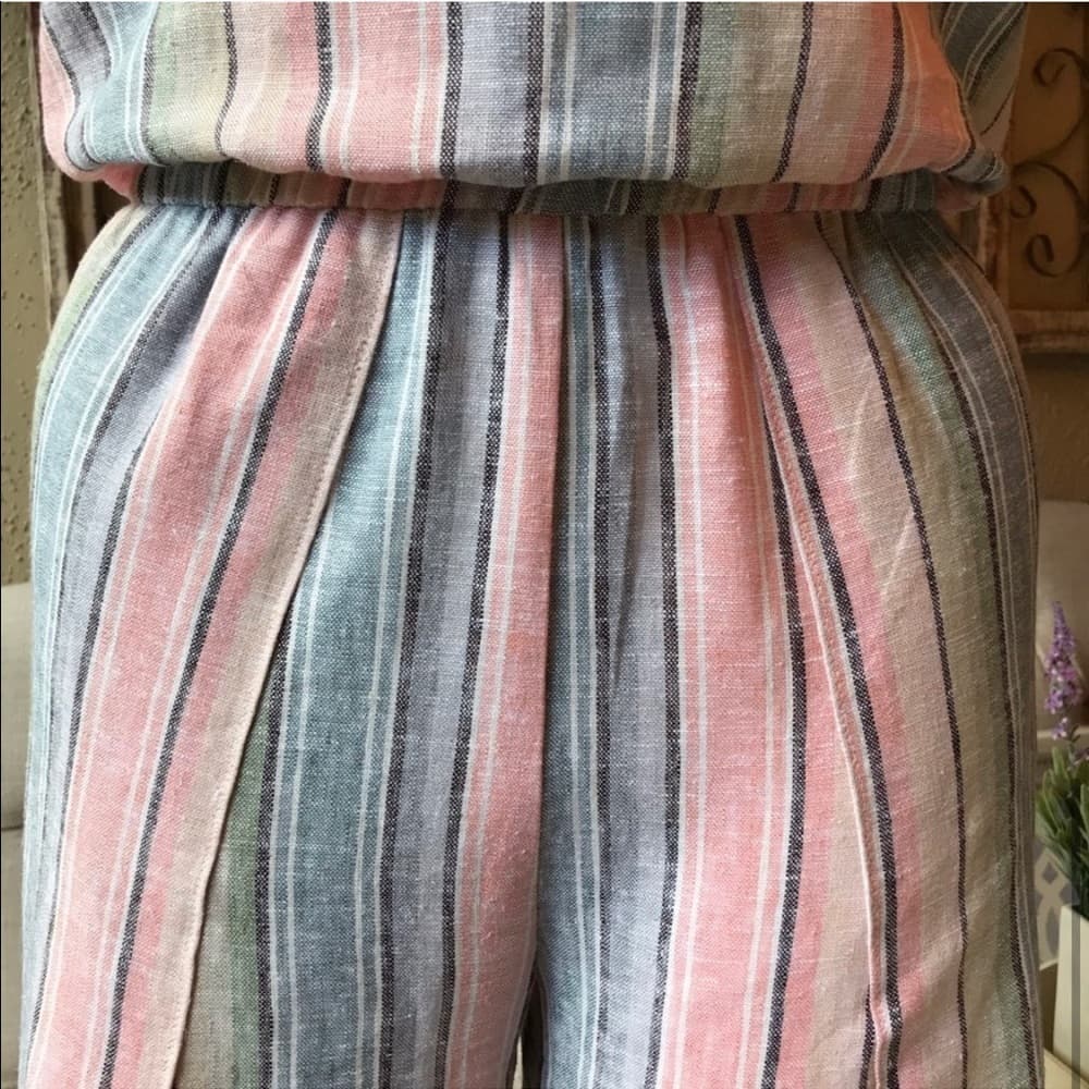 Drew Strapless Pastel Rainbow Pink Jumpsuit - Thumbnail 4