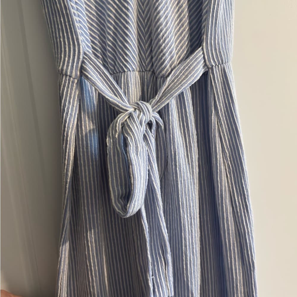 Caution To The Wind Blue and White Striped Dress - Thumbnail 3