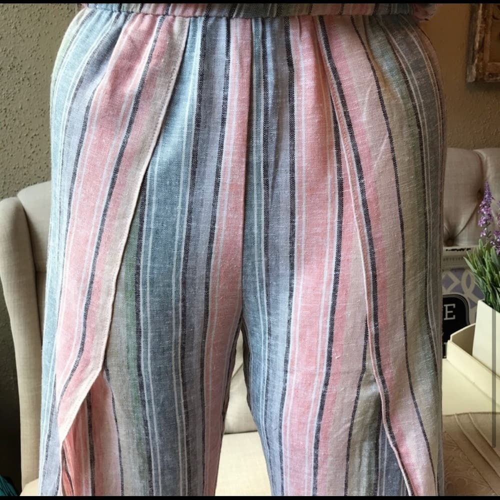 Drew Strapless Pastel Rainbow Pink Jumpsuit - Thumbnail 5