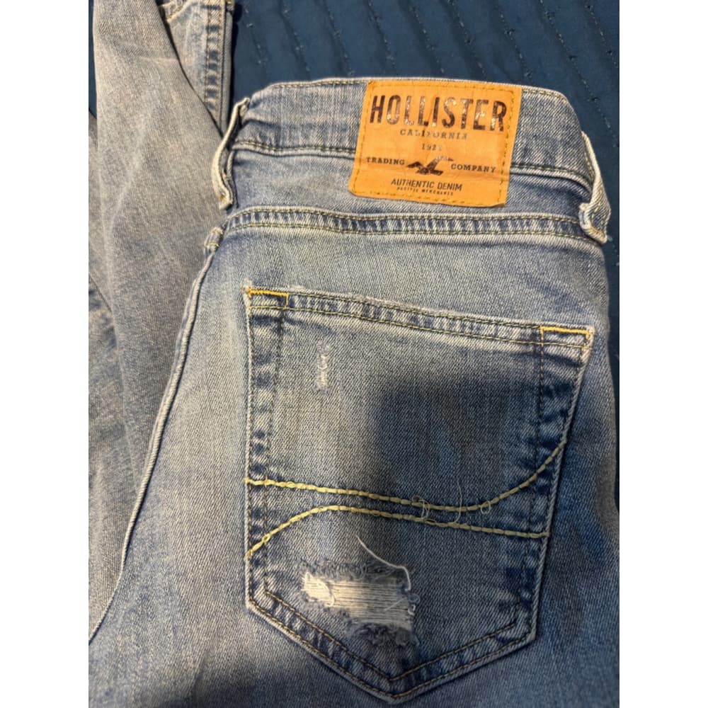 Men's‎ Hollister Super Skinny Jeans Size 29x30 Blue Distressed - Thumbnail 6