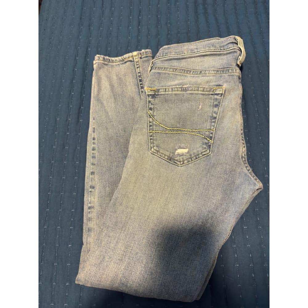 Men's‎ Hollister Super Skinny Jeans Size 29x30 Blue Distressed - Thumbnail 3
