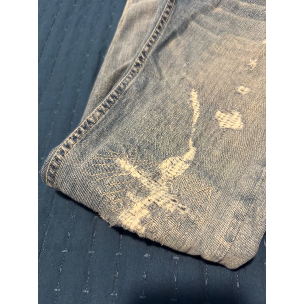Men's‎ Hollister Super Skinny Jeans Size 29x30 Blue Distressed - Thumbnail 2
