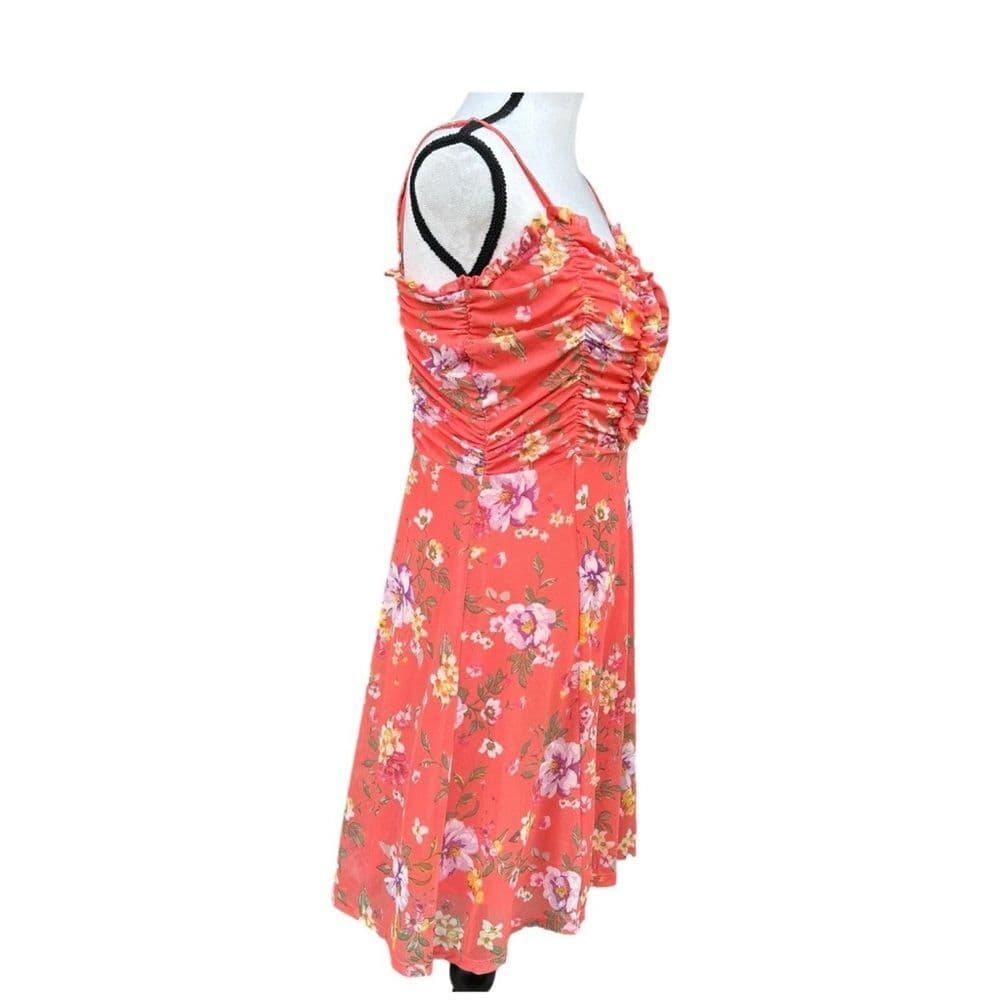 Derek Heart Pink Ruched Sundress Sleeveless Mini - Thumbnail 3