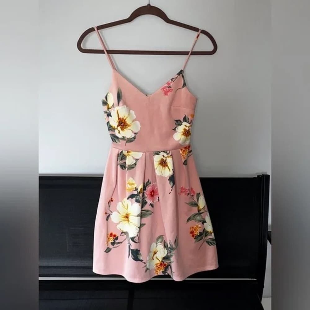 Monteau Pink Pleated Mini Dress for Weddings
